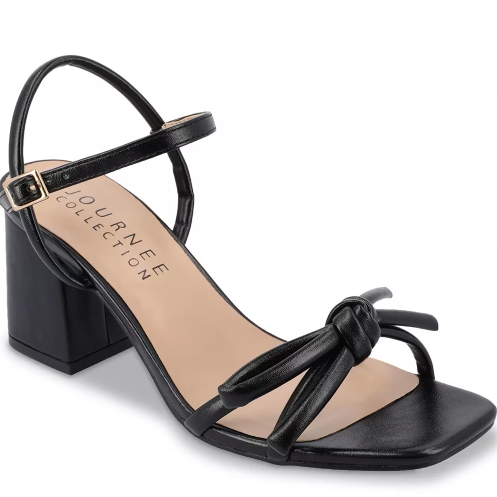 Journee Collection Black Knotted Sandals